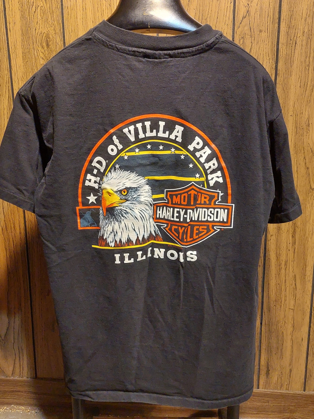Harley-Davidson Black  Eagle Graphic Tee - Vintage 90s 1995 Xl Villa Park , IL